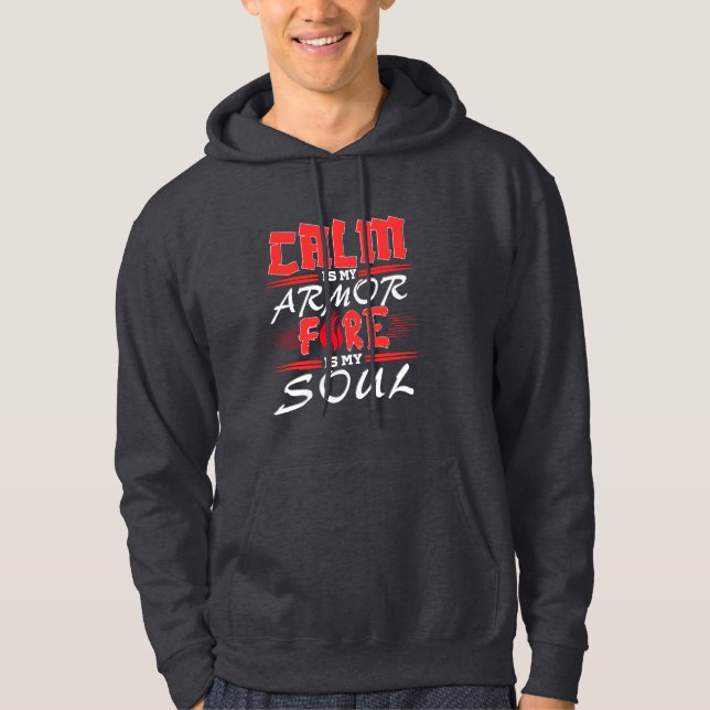 Calm strength – inspiring quote design  hoodie (Vorderseite)