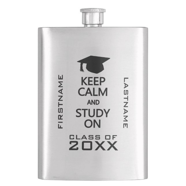 Calm & Study behalten auf dem "Custom Flask" Flachmann (Vorderseite)