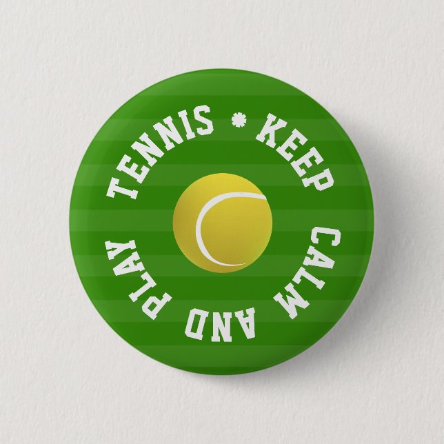 CALM TENNIS BALL behalten - Personalisierter TEXT Button (Vorderseite)