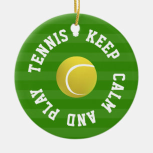 CALM TENNIS BALL behalten - Personalisierter TEXT Keramik Ornament