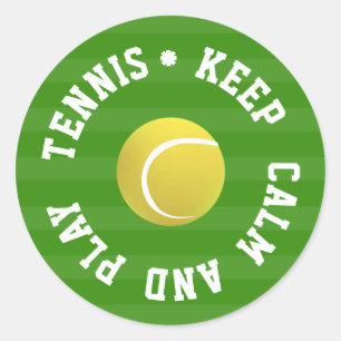 CALM TENNIS BALL behalten - Personalisierter TEXT Runder Aufkleber