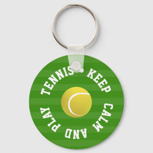 CALM TENNIS BALL behalten - Personalisierter TEXT Schlüsselanhänger