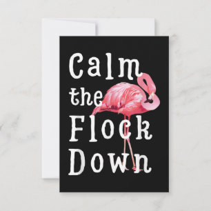 Calm The Flock Down Flamingo Funny Dankeskarte