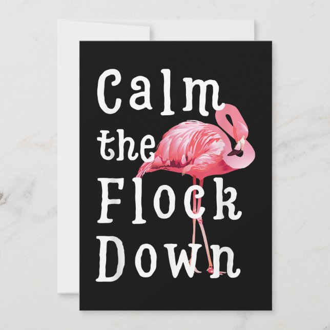Calm The Flock Down Flamingo Funny Save The Date (Vorderseite)