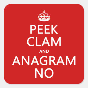 Calm und Anagram On behalten (in beliebiger Farbe) Quadratischer Aufkleber