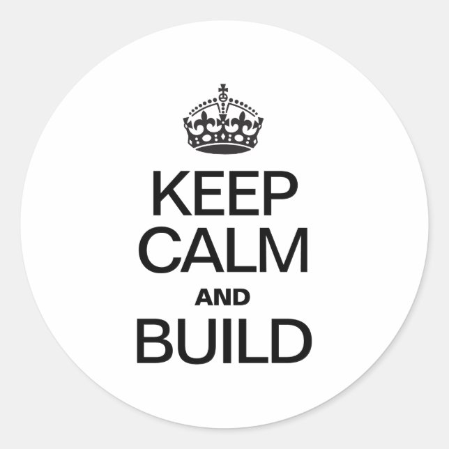 CALM UND GEBÄUDE behalten Runder Aufkleber (Vorderseite)