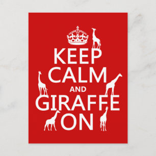 Calm und Giraffe On behalten (Farben anpassen) Postkarte