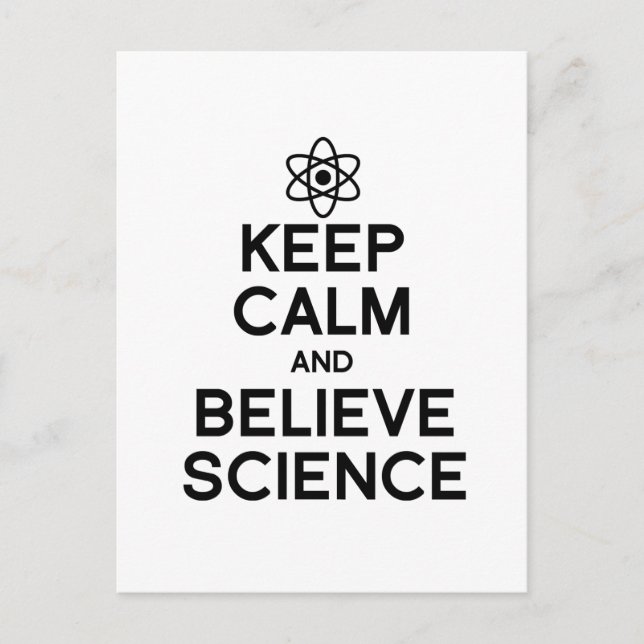 CALM UND GLAUBWISSENSCHAFT behalten Postkarte (Vorderseite)