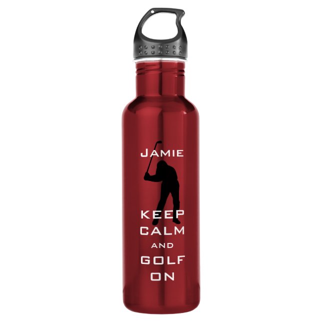 CALM UND GOLF AUF DER PERSONALISIERTEN WASSERFLASC EDELSTAHLFLASCHE (Vorderseite)