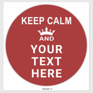 CALM und IHRE TEXT-Signatur und -Fußleiste behalte Aufkleber