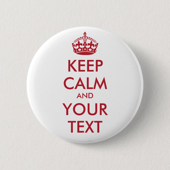 CALM und IHRER TEXT behalten Button (Vorderseite)