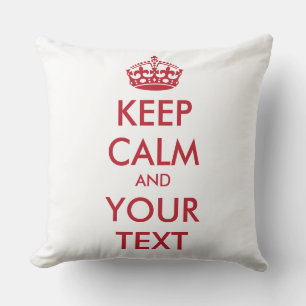CALM und IHRER TEXT BEHALTEN Kissen