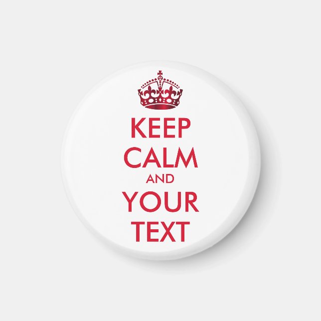 CALM und IHRER TEXT behalten - personalisierter Te Magnet (Vorne)