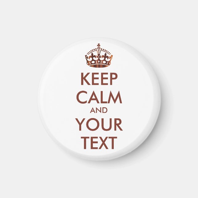 CALM und IHRER TEXT behalten - personalisierter Te Magnet (Vorne)