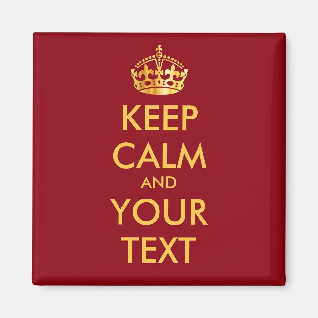 CALM und IHRER TEXT behalten - personalisierter Te Magnet (Vorne)