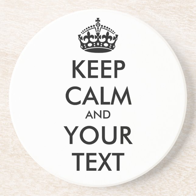 CALM und IHRER TEXT behalten - schwarz Untersetzer (Vorne)