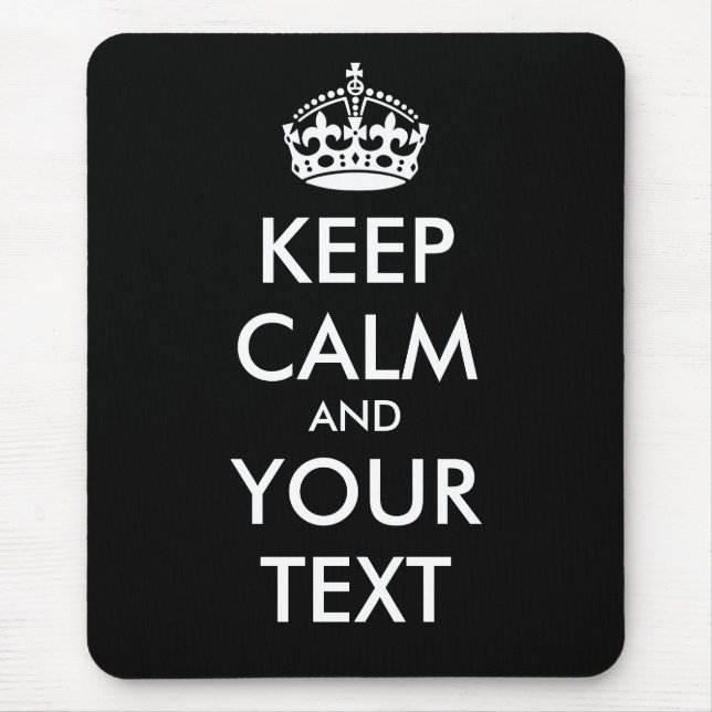 CALM UND IHRER TEXT behalten - SCHWARZER Hintergru Mousepad (Vorne)