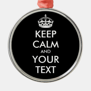 CALM UND IHRER TEXT behalten - SCHWARZER Hintergru Ornament Aus Metall