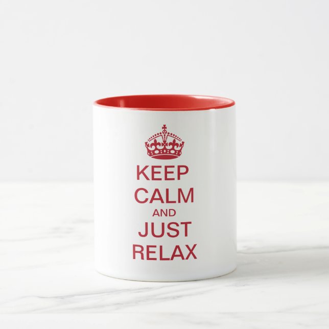 CALM und JUST RELAX behalten - personalisierter Te Tasse (Zentrum)