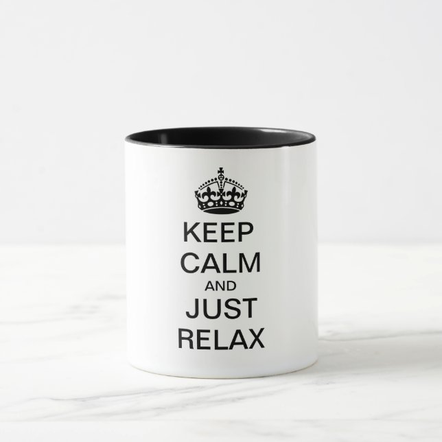 CALM und JUST RELAX behalten - personalisierter Te Tasse (Zentrum)