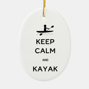 Calm und Kayak mit Namensdatum behalten Keramik Ornament