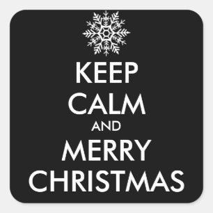 CALM UND KLEINE CHRISTMAS behalten - personalisier Quadratischer Aufkleber