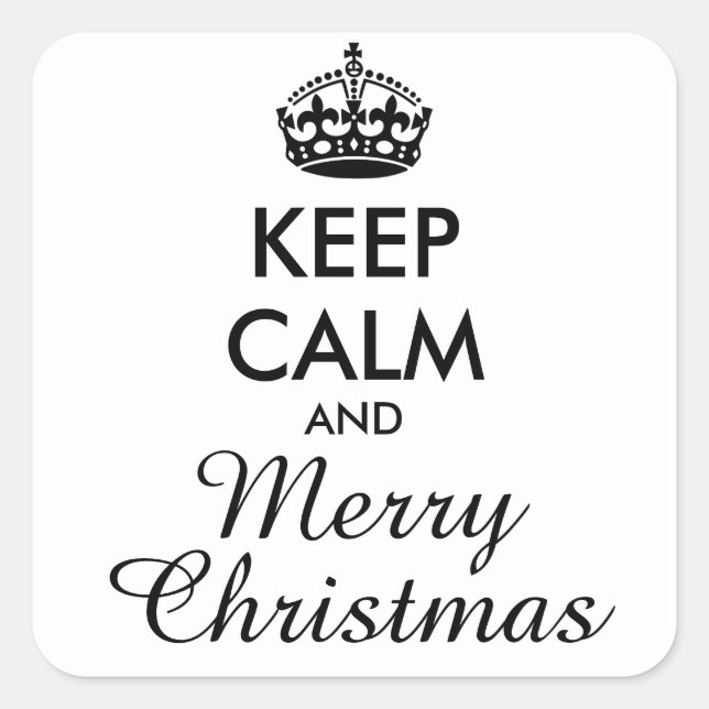 CALM UND KLEINE CHRISTMAS behalten - personalisier Quadratischer Aufkleber (Vorderseite)