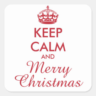 CALM UND KLEINE CHRISTMAS behalten - personalisier Quadratischer Aufkleber