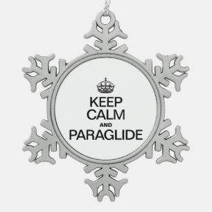 CALM UND PARAGLIDE behalten Schneeflocken Zinn-Ornament