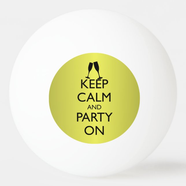 CALM UND PARTY behalten, CHAMPAGNE Tischtennisball (Vorderseite)