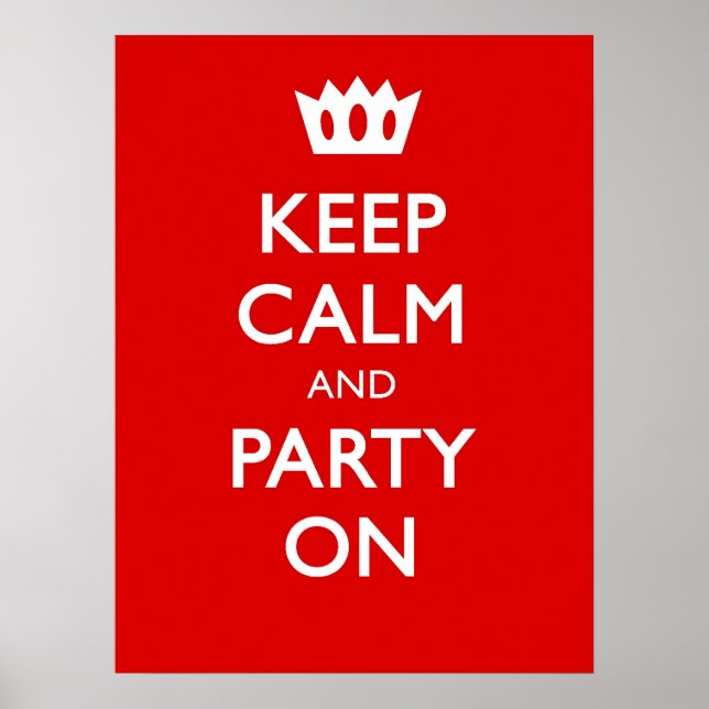 CALM UND PARTY behalten Poster (Vorne)