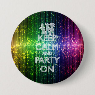 CALM UND PARTY behalten, Rainbow Tinsel Button