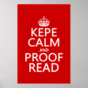 Calm und Proofread behalten (kepe) (in beliebiger  Poster
