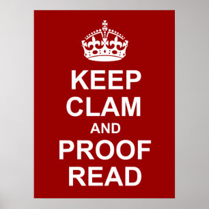 Calm und Proofread Poster behalten