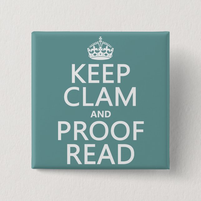 Calm und Proofread (stumm) behalten (beliebig) Button (Vorderseite)