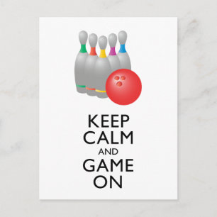 CALM UND SPIEL behalten - Bowling Postkarte