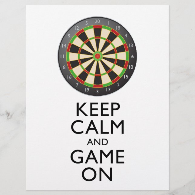 CALM UND SPIEL behalten - Dart Board Flyer (Vorne)