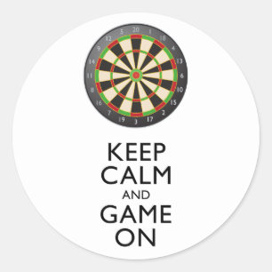 CALM UND SPIEL behalten - Dart Board Runder Aufkleber