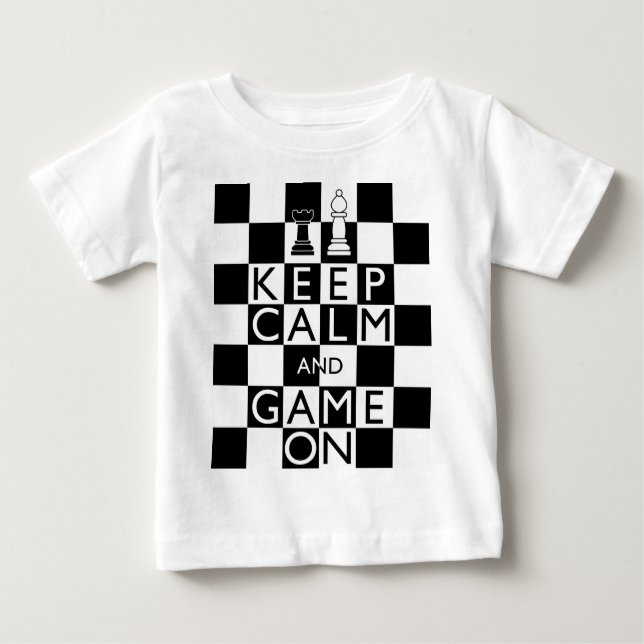 CALM UND SPIEL behalten - Schach Baby T-shirt (Vorderseite)