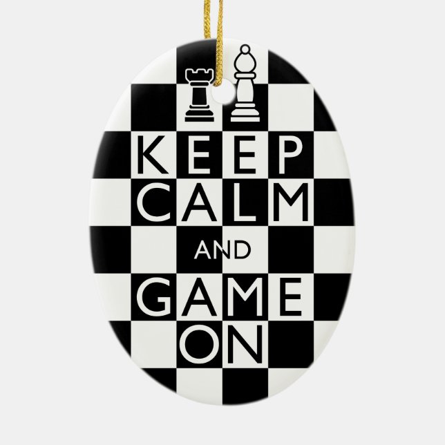 CALM UND SPIEL behalten - Schach Keramik Ornament (Hinten)
