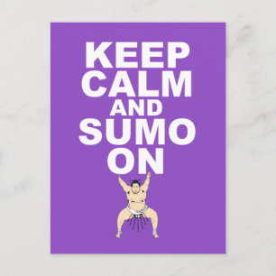 Calm und Sumo auf Geschenkpapier Print einzigartig Postkarte