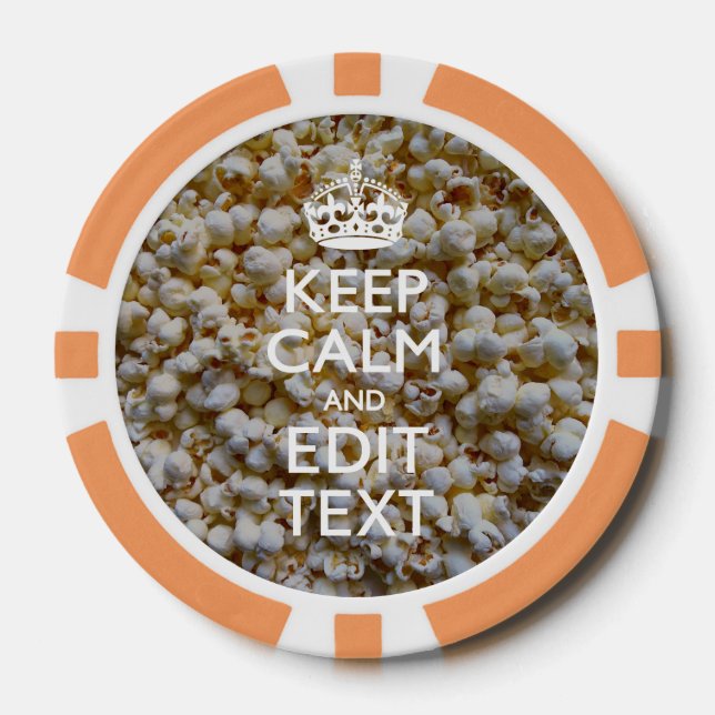 CALM UND Text auf Popcorn behalten Pokerchips (Vorderseite)
