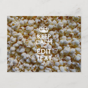 CALM UND Text auf Popcorn-Dekoration behalten Postkarte