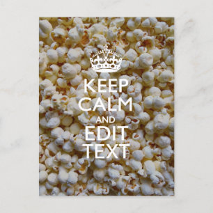CALM UND Text auf Popcorn-Dekoration behalten Postkarte