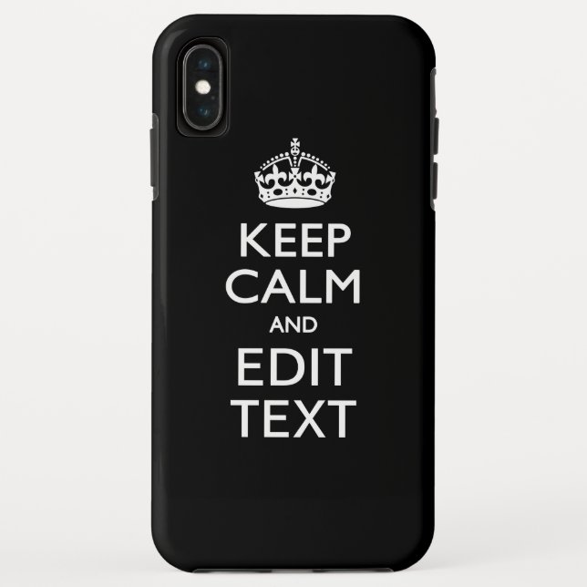 CALM UND Text auf Solid Black behalten Case-Mate iPhone Hülle (Rückseite)
