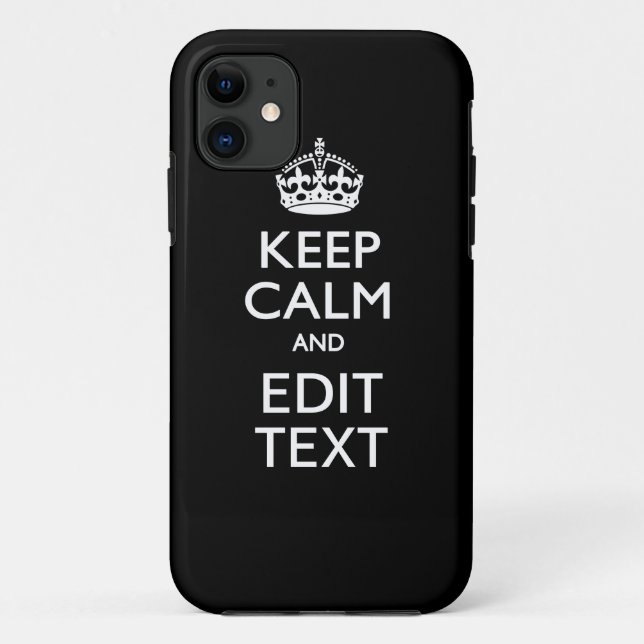 CALM UND Text auf Solid Black behalten Case-Mate iPhone Hülle (Rückseite)
