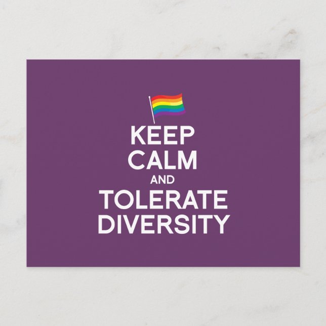 CALM UND TOLERATE DIVERSITY behalten Postkarte (Vorderseite)