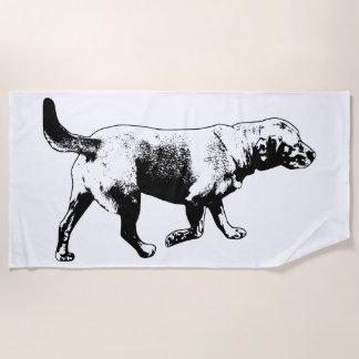 Calm Walking Labrador Ink Art Handtuch