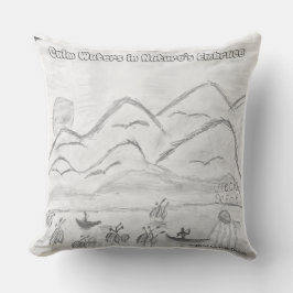 'Calm Waters in Nature's Embrace' Throw Pillow Kissen