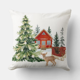 Calm winter home decor inspired by quiet woodland  kissen